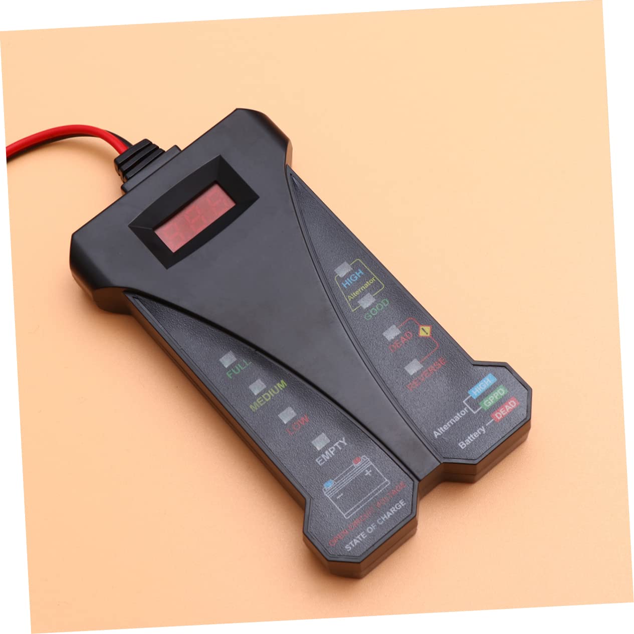 jojofuny Tester Digitale per Batteria Auto Voltmetro Analizzatore Funzionamento Ricarica Strumento Diagnostico Batterie Veicoli Automobilistici Rilevatore Carico Protezione Polarità