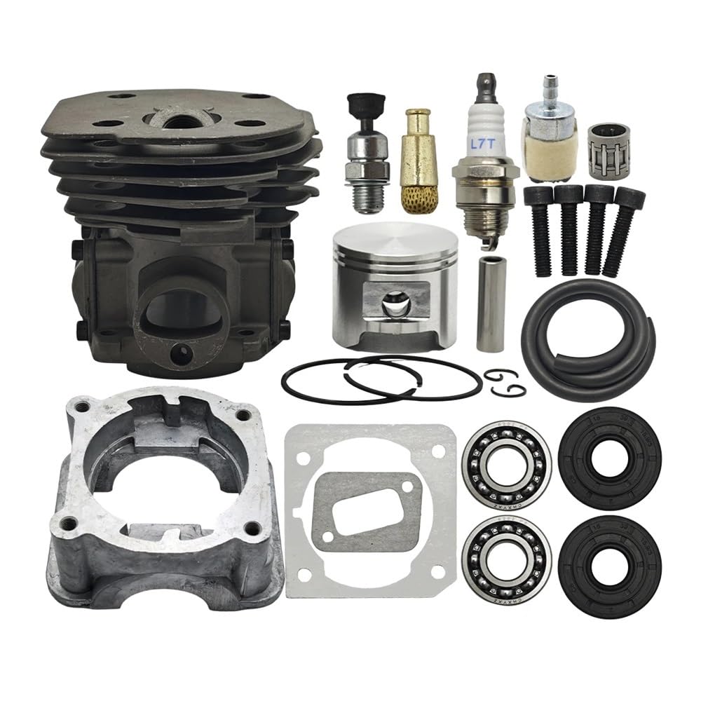 Cylindre 45 mm pour tronçonneuse 353 350 avec kit piston et filtre à huile