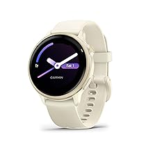 Garmin vívoactive 6, Smartwatch AMOLED 1,2″ (2.000 nit), Cassa 42mm, Musica, GarminPay, +80 Sport, GPS, Cardio, Coach, Dinamiche di corsa, App Mobility, Autonomia 11 giorni (Bone & Lunar Gold)