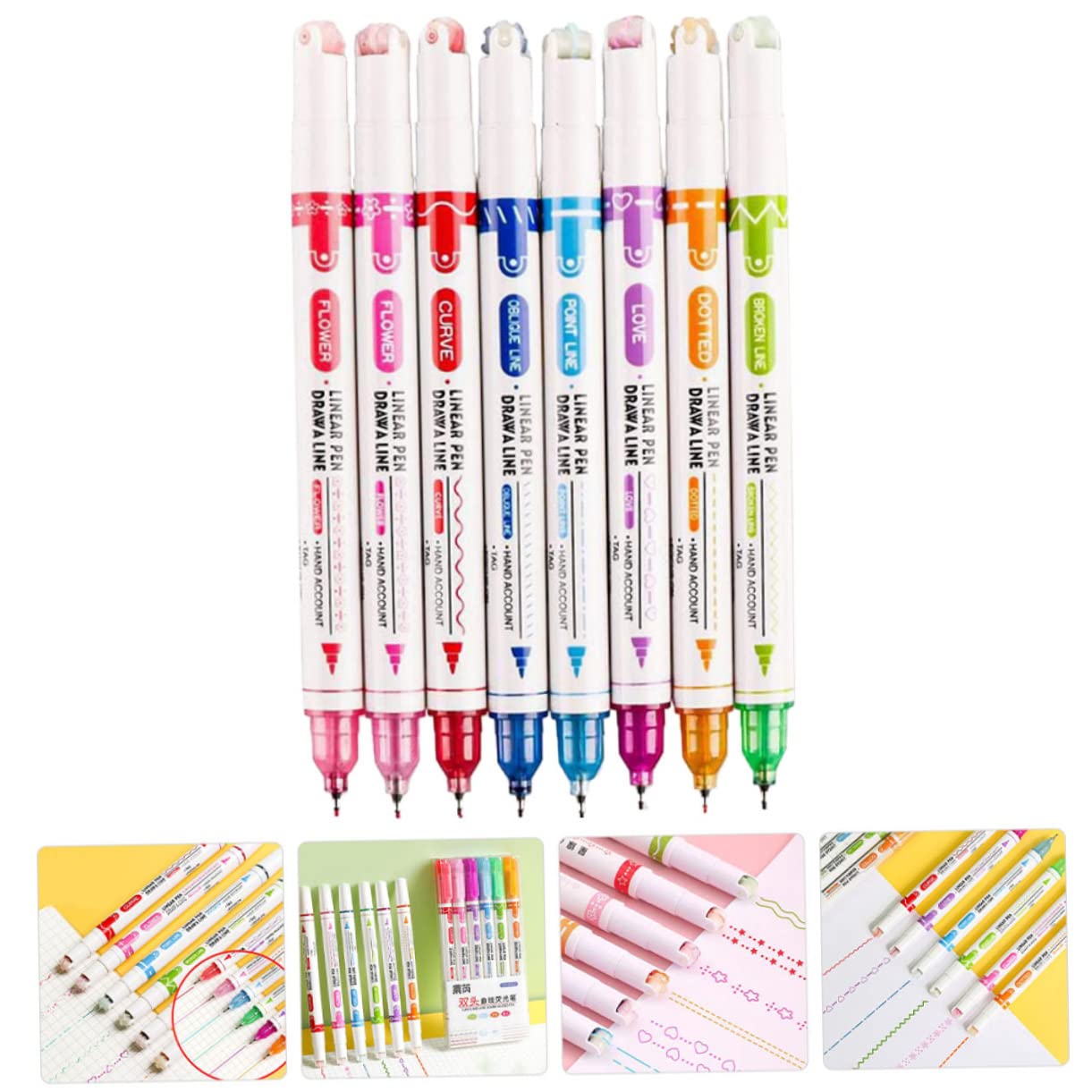 DOITOOL 4 Ensembles Stylos À Courbe Portable Pour Dessin Professionnel Marqueurs De Peinture Pour Maison Accessoires De Scrapbooking Et Projets Diy 8 Pièces * 4