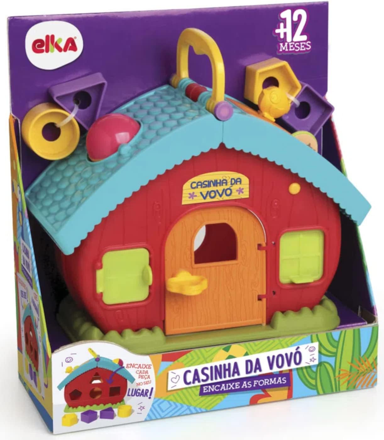 Brinquedo Educativo Casinha da Vovo Encaixe Formas, Elka, Sortido, Tamanho Único