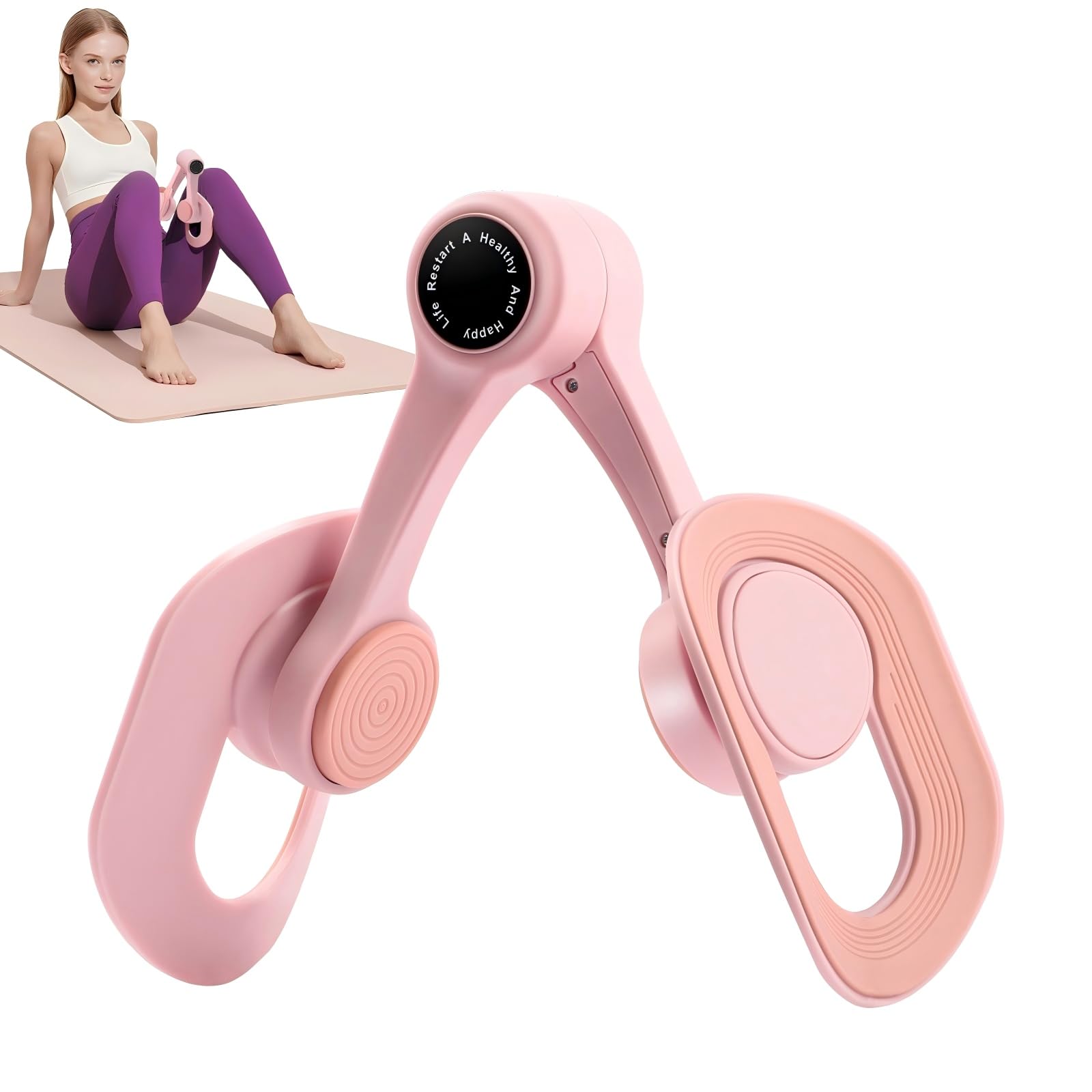 Thigh Master Kegel Exerciser - 360° Adjustable Thigh & Beckenboden Strengthening, Multifunctional Home Gym Equipment for Women Thighs, Hips, Legs, Arms Training (Pink)