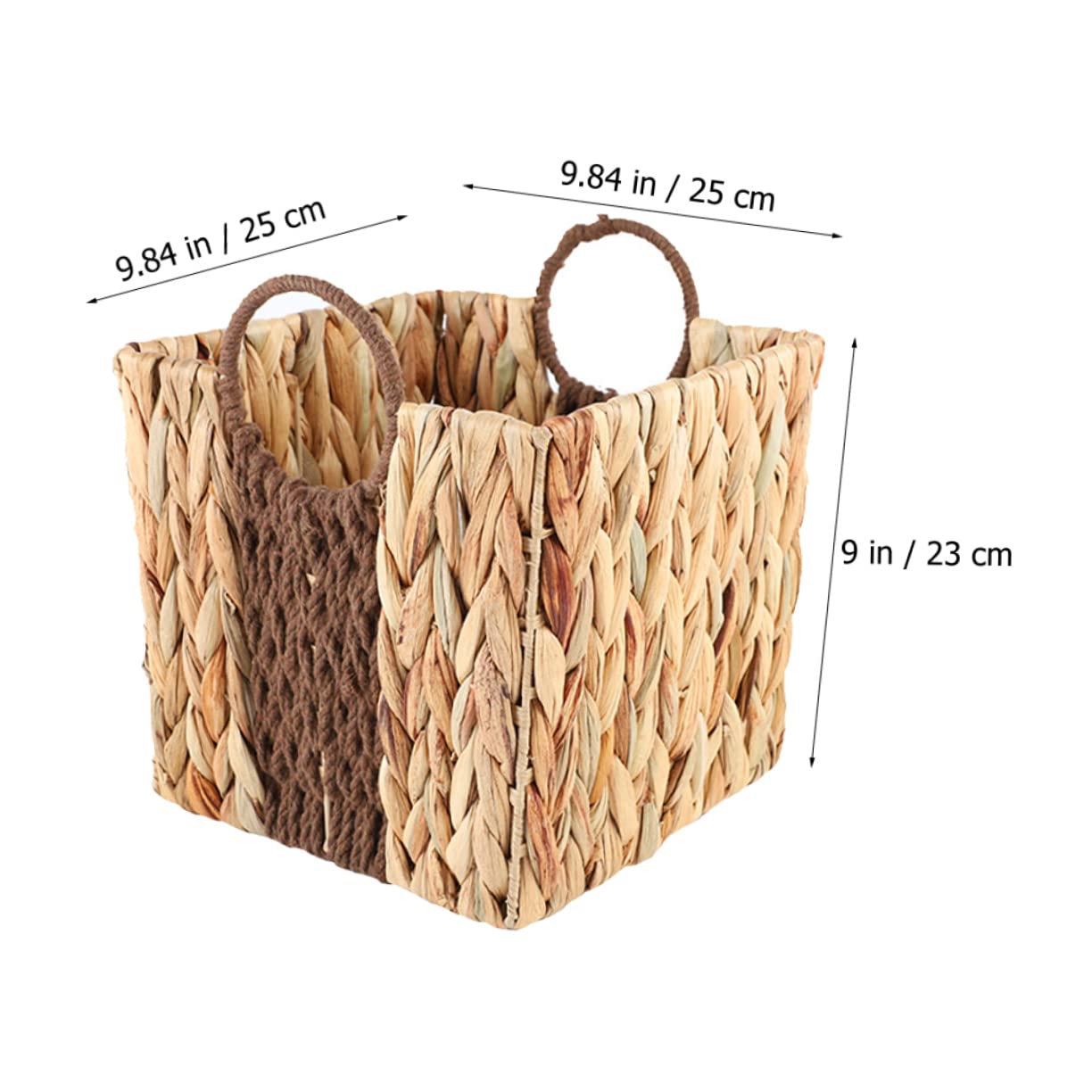 KOMBIUDA Woven Storage Basket Container with Handles Multi Use Organizer for Home Cafe Restaurant for Snacks Fruits and Biscuits Chic Design with Smooth Edges