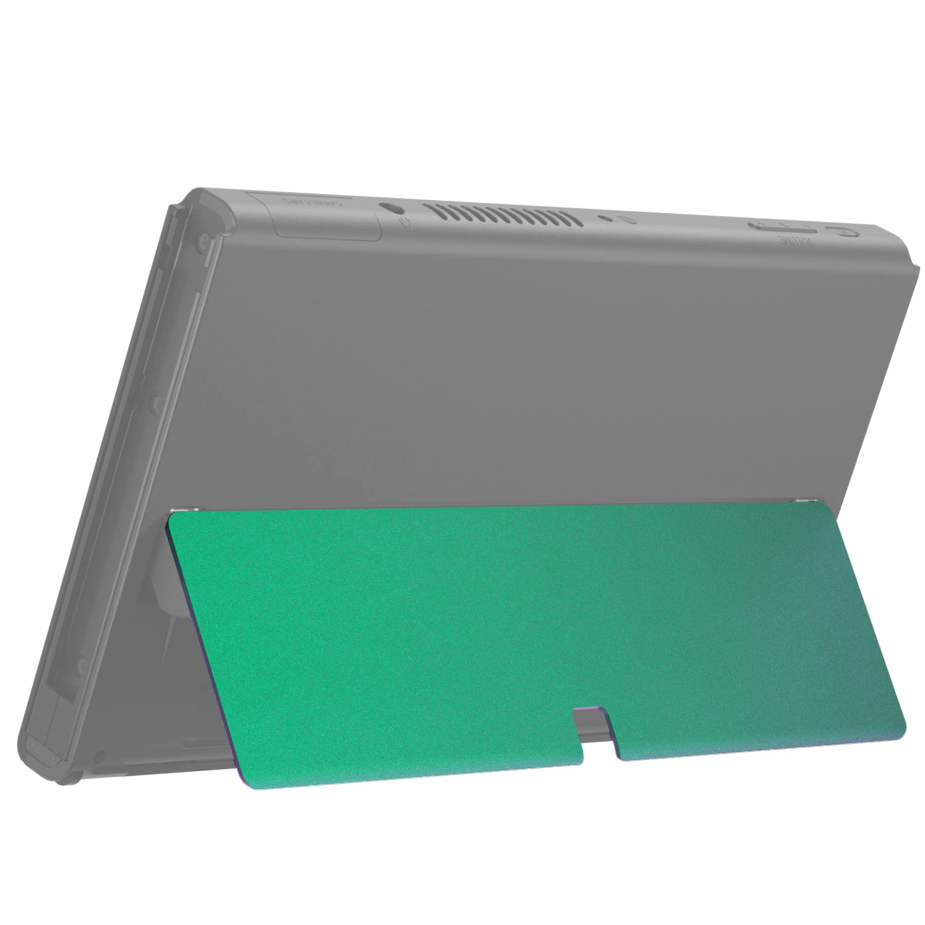 eXtremeRate Béquille de Remplacement en Métal Caméléon Violet Vert pour Nintendo Switch OLED, Support Arrière - Console Non Incluse