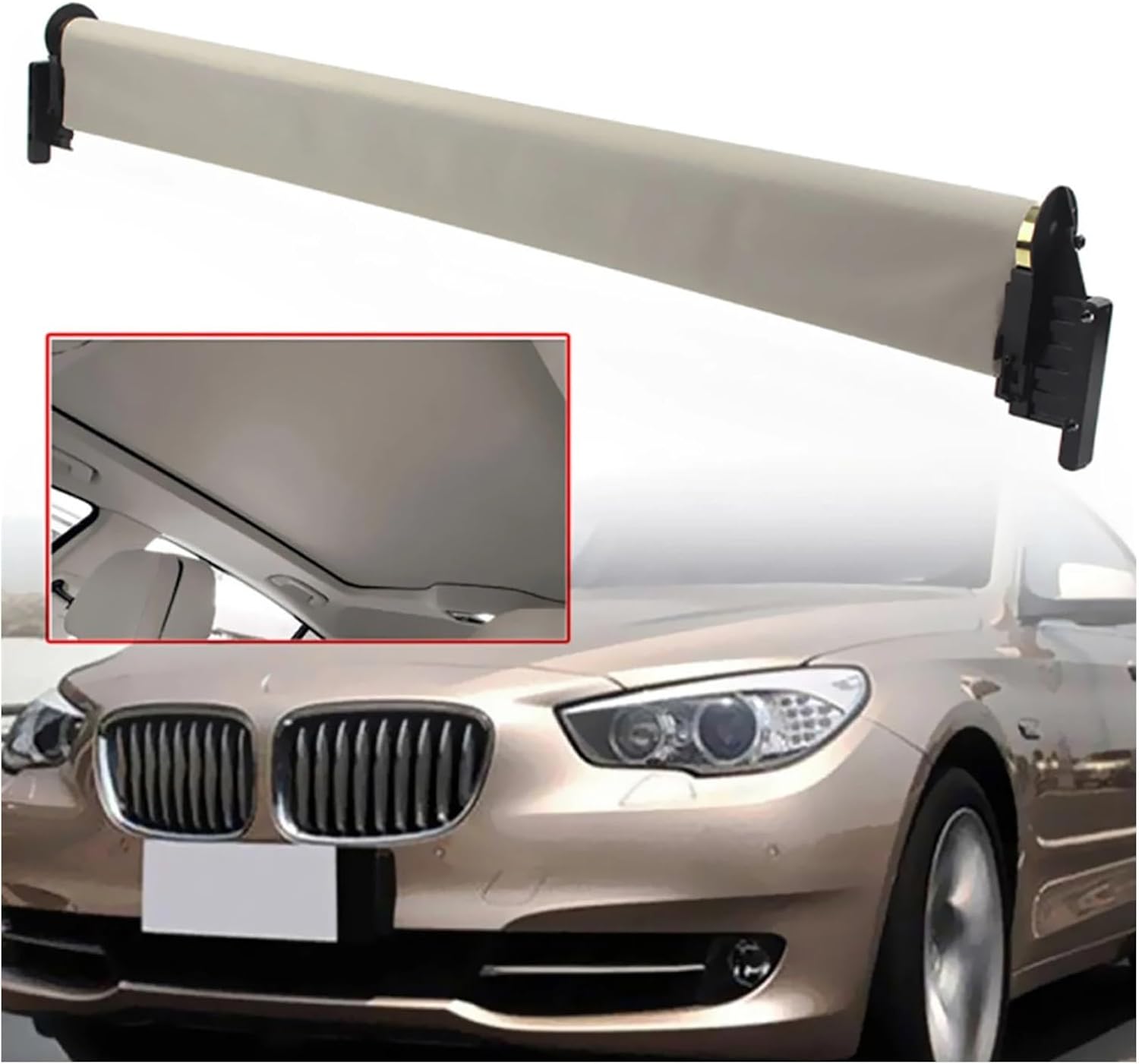 Car sunroof Accessories Car Sunroof Curtain Cover Sunshade Assembly Sunroof Visor fit for BMW F07 GT5 528i 535i 550i GT(Khakim)