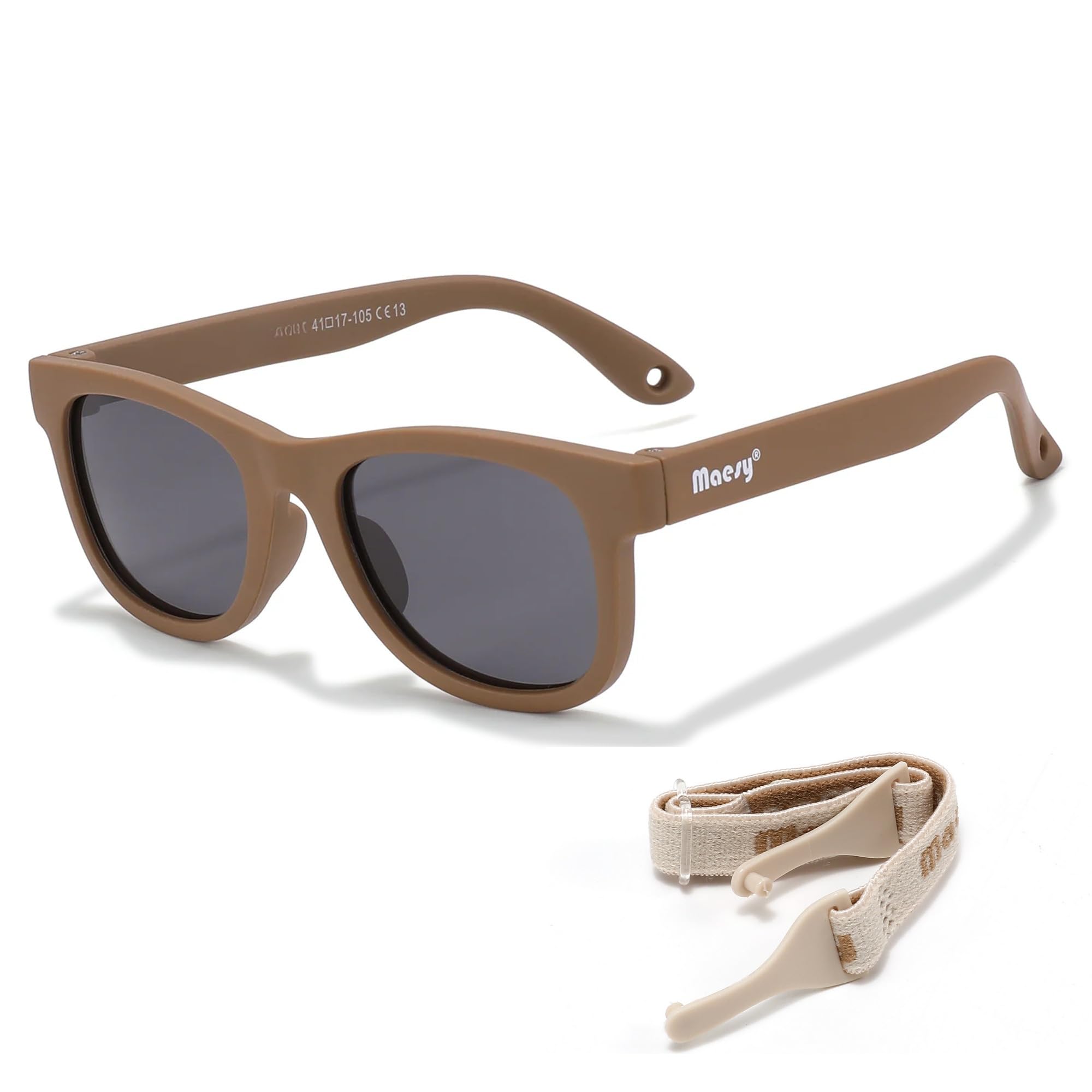 Lunettes de Soleil Bébé - 0-2 Ans - Protection UV400 Polarisée - Cadre Flexible et Pliable - Bande Élastique Réglable - Lunettes de Soleil Sûres et Confortables - Pour Enfant - Indi