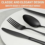 72-Piece Ensemble d'argenterie noir, Umite Chef Set de flatware avec des couteaux de Steak pour 12, Ensemble de couverts en acier inoxydable de qualité alimentaire, comprenant des couteaux de fourche, des couverts de cuisine pour le bureau à domicile Hôtel restaurant