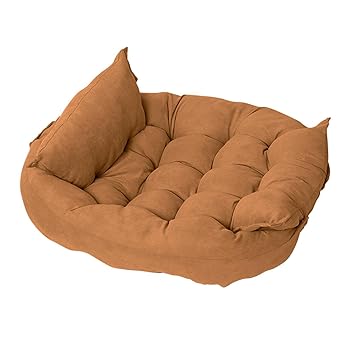 Indy Mall Soft Sofa Pet Cat Dog Bed Comfortable Warm Pet Bed Sleeping Bed Cushion Bed Yellow L