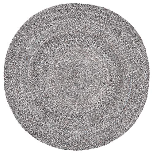 Tapete Redondo 3' Gris/Carbón Safavieh Trenzado miniatura 2