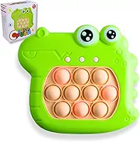 Brinquedo Anti-Estresse Pop It Eletrônico Quick Push Verde Jacare com Múltiplos Modos de Jogo