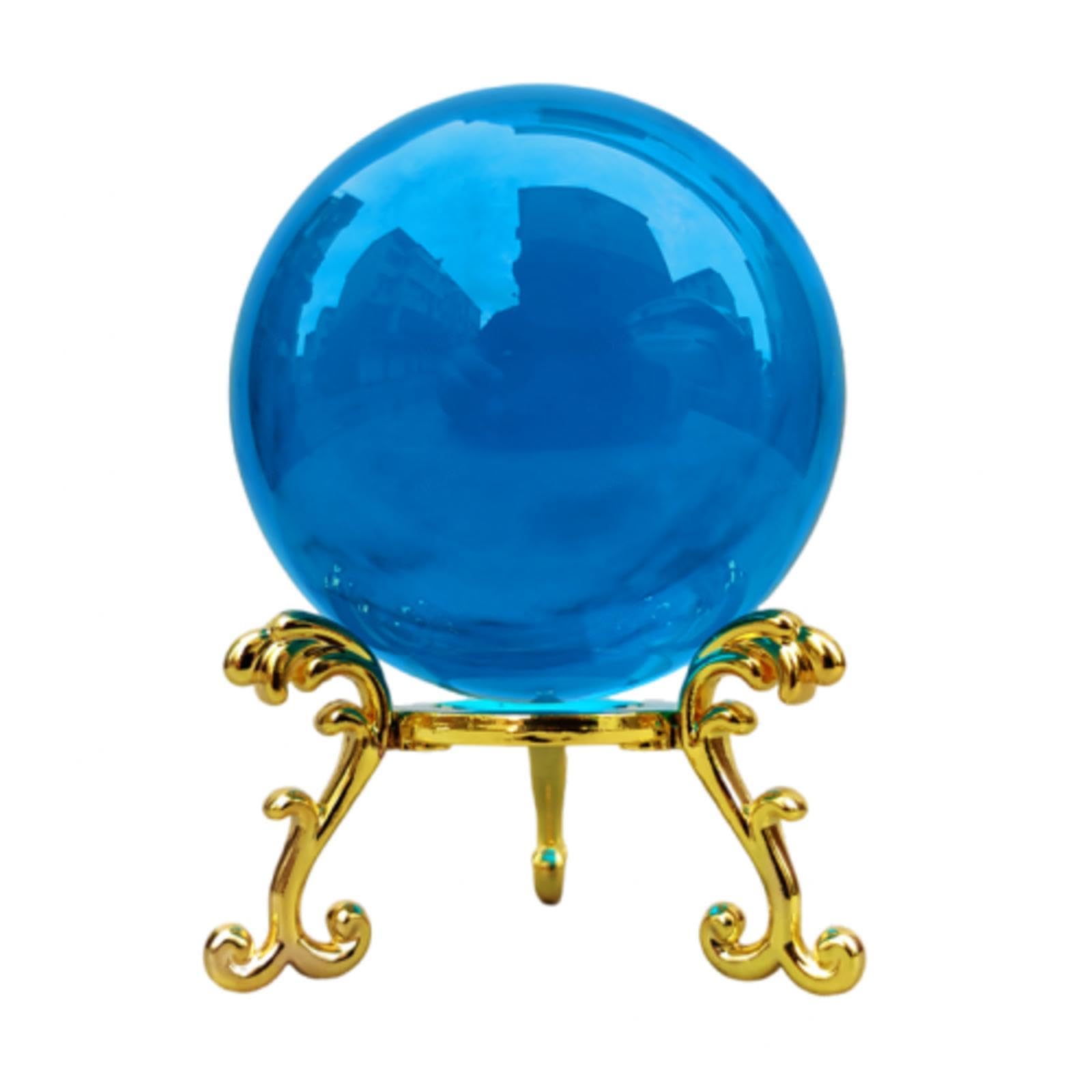 AUOQKQUT Crystal Ball - Crystals and Gemstones Sphere Decor Spiritual Gift Room Stone,Blue-80mm
