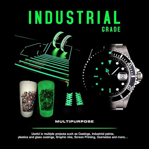 Miniatura 3 de KP Pigments Kryptobright Green - Polvo fino perlado 100% puro que brilla en la oscuridad, pigmentado naturalmente, multiusos, manualidades, tinte,