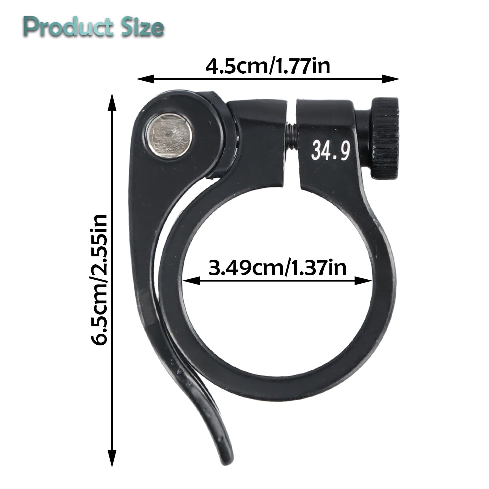 2 pezzi Collarino reggisella, Robusto e durevole Collarino reggisella in Lega di alluminio, Regolabile Morsetto del Sedile per Mountain bike Bici da strada e Bici pieghevoli, Nero (34.9mm)