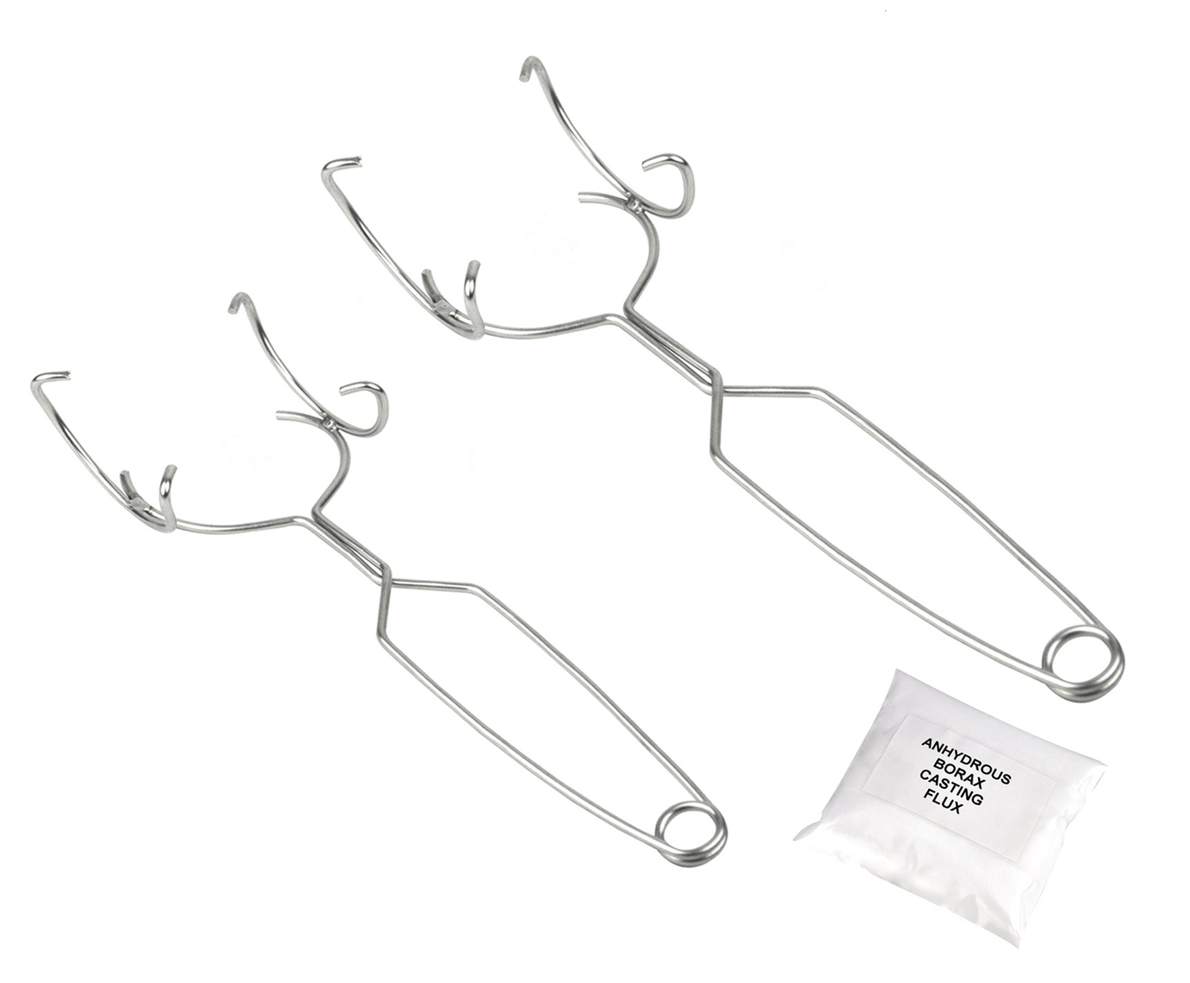 Crucible Handle Whip Tong Set Kit Large Small Melting Crucible Holder Casting Flux 11A