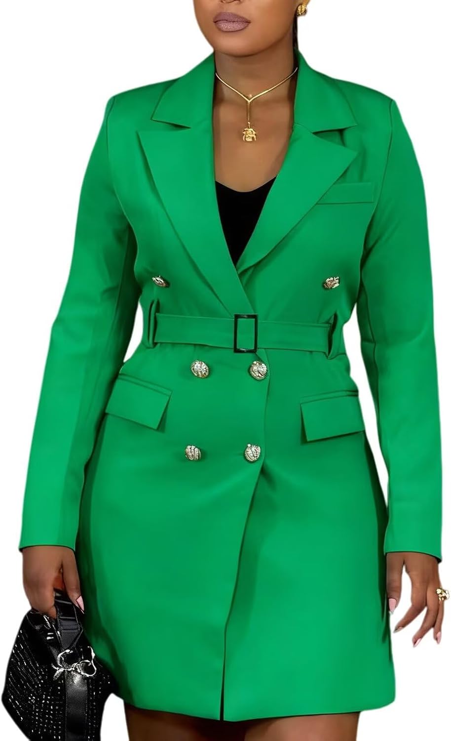 Women's Midi Dresses Long Sleeve Work Bodycon Suit Dress Business Casual Outfits