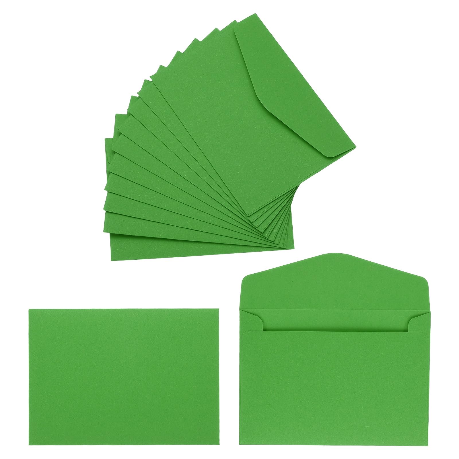 PATIKIL 120Pcs Gift Cards Envelopes, 110GSM Paper Colored Mini Envelopes Small Card Holder for Business Mailing Invitations Greeting Weddings Party, Green, 4.5 x 3.2 Inches
