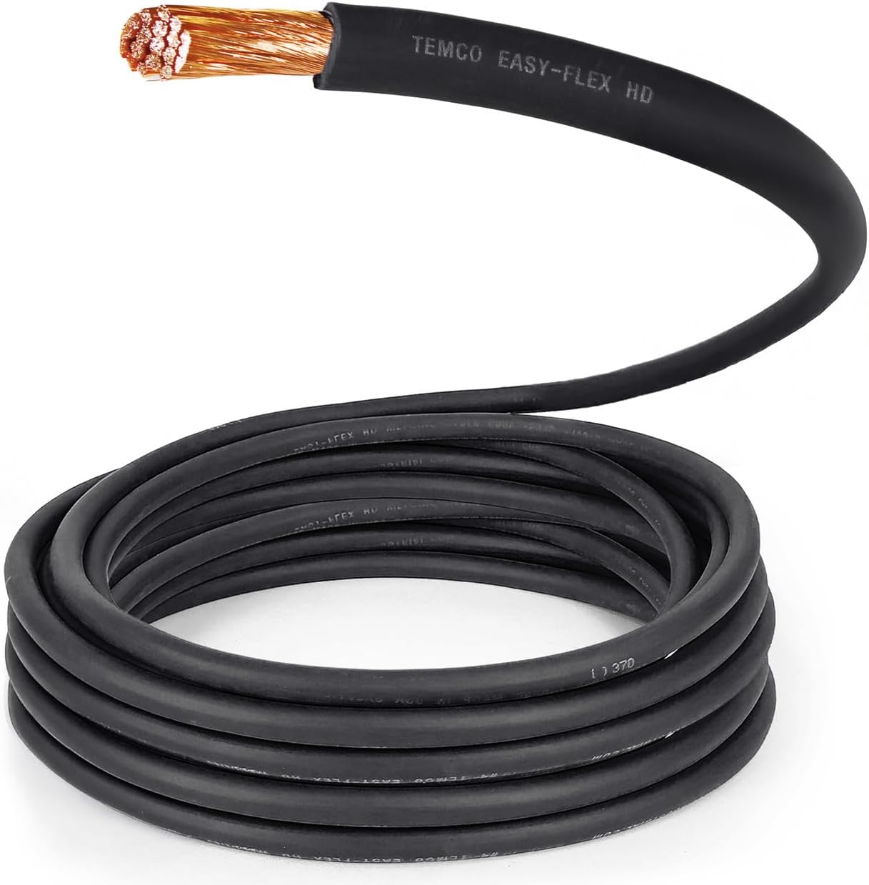 TEMCo 4/0 AWG Welding Cable 75 ft Black Pure Copper