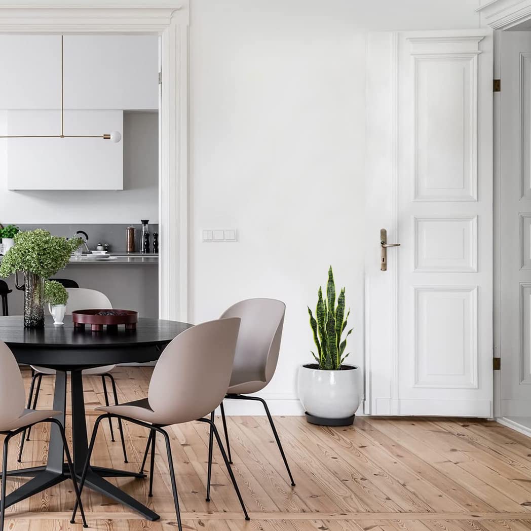 Hollyone 2 plantas artificiales grandes de serpiente, 26 pulgadas, plantas artificiales decorativas Sansevieria para interiores y exteriores, decoración hogar, sala estar, balcón, baño