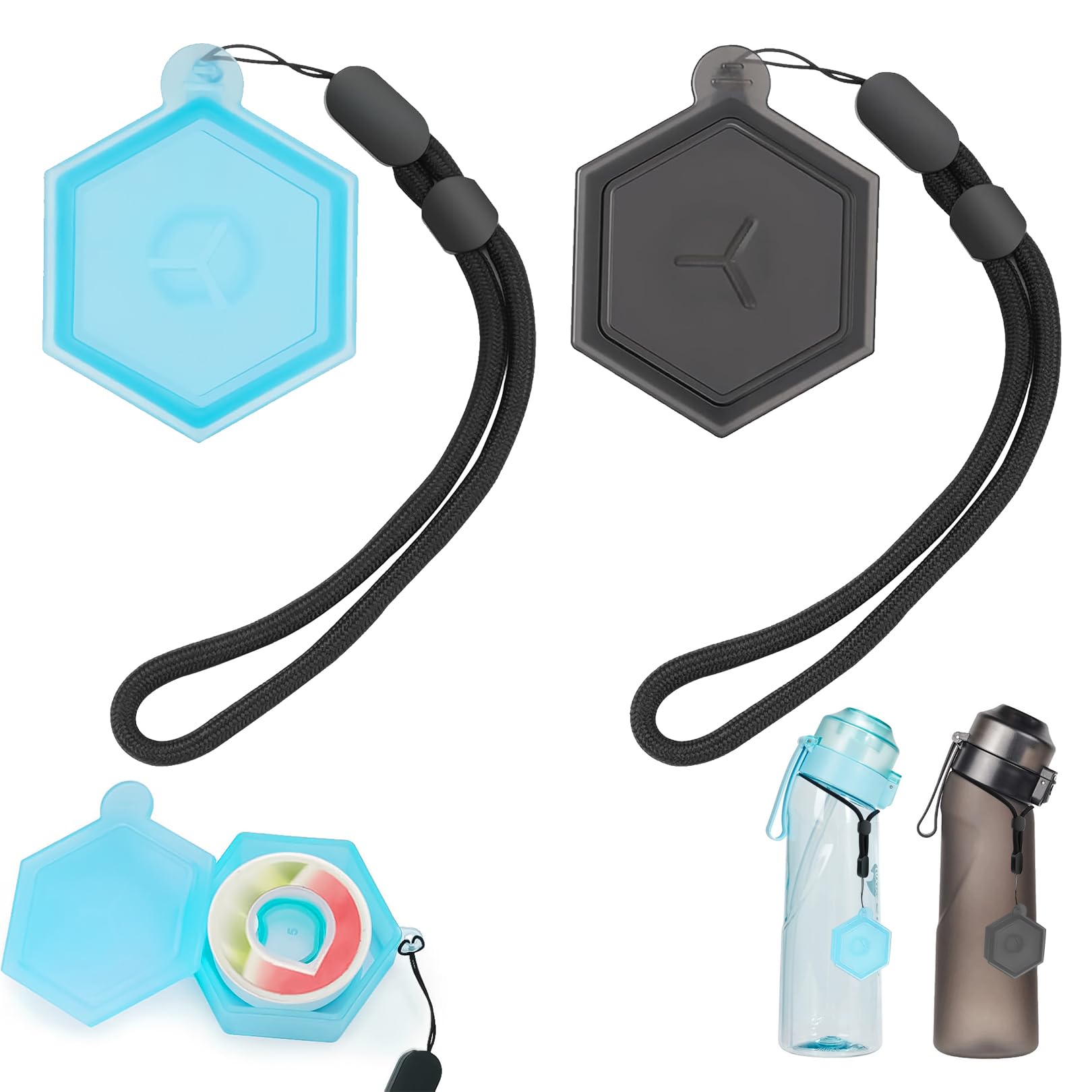 pods aufbewahrung 2 Stück Air Pod,Trinkflasche Air -Up Zubehör,Pod Case Aufbewahrungsbox für Air -Up Duft Pod/Aroma-Pod,Case Aufbewahrungsbox Geschmack Pods,BPA-Freie,Sicheren Lagerung von Aroma-Boxen Sport & Freizeit Farbe:Black Graphite Matt Aluminium Festplattenkoffer: Alukoffer für Neuheiten