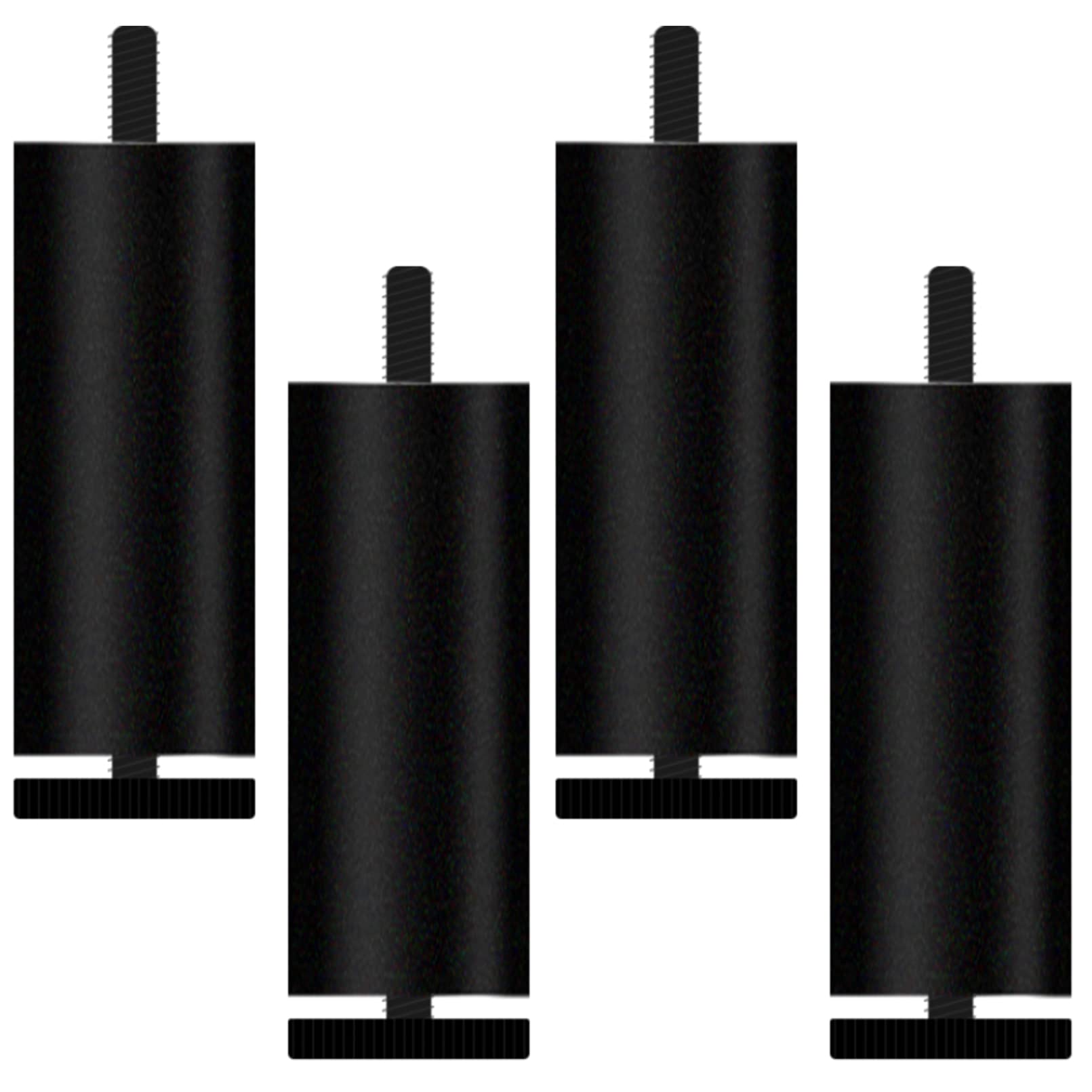 Verstellbare Möbelbeine für Sofas, Ø 38 mm, schwarzes Metall, M8 runde Tischfüße, 4 Stück (15 cm) – Aluminium-eloxierte Oberfläche, perfekt für Heimdekoration und Renovierung