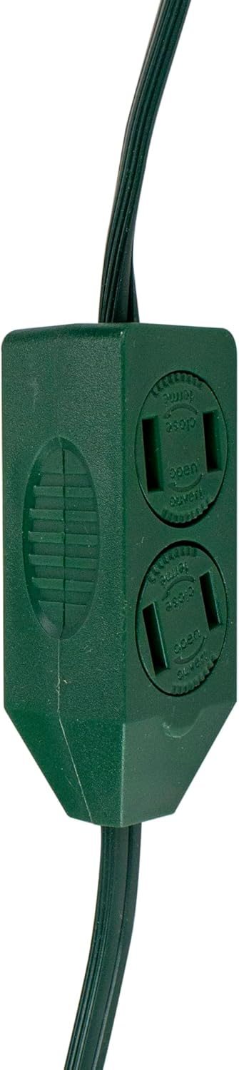 Indoor Extension Power Cord with 9-Outlets and Foot Switch - 9' - Green