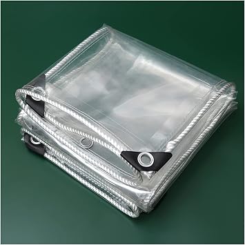 QWEASDF Transparent Waterproof Tarpaulin with Eyelets, PVC Material Foldable Outdoor Ripstop Windproof Tarpaulin, Anti-Aging Soft Glass Tarpaulin for Patio, Garden, Plants,1x4m/3.2x13.1ft