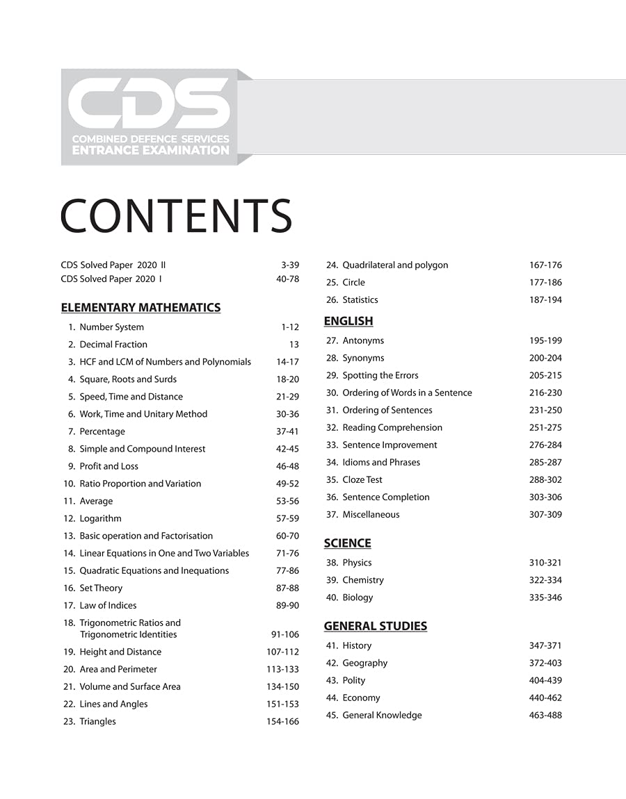 CDS Chapterwise Solved 1