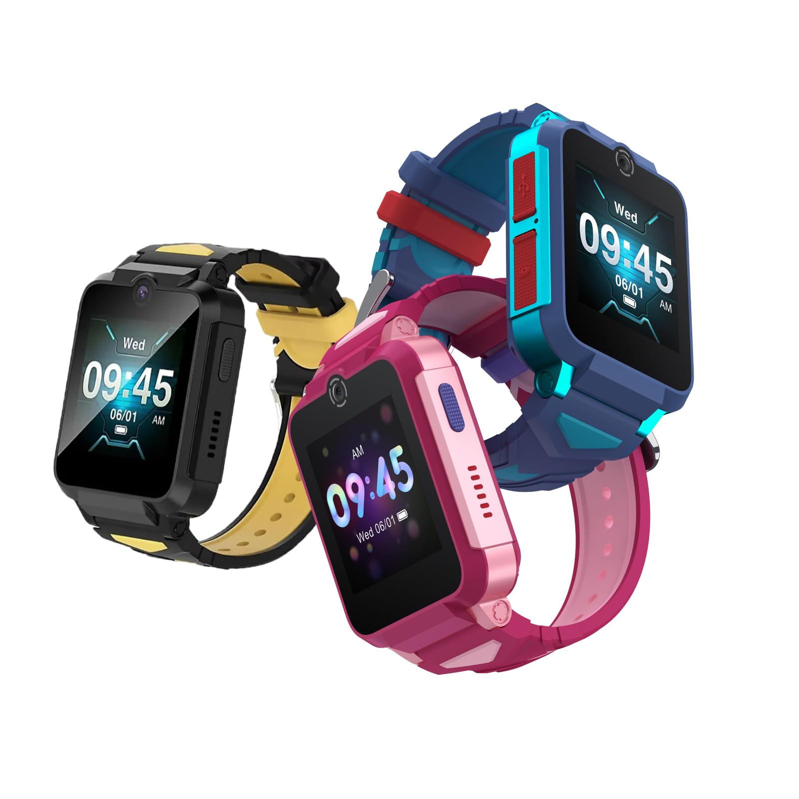 TCL 4G Video-Call-Smartwatch, GPS-Tracking, 2MP Kamera, Bis zu 7 Tage Akku, 1,54" Display, Aktivitäts-Tracking, Kinder-UI, SOS-Taste, Wechselband, Ohne SIM, Speed-Blau