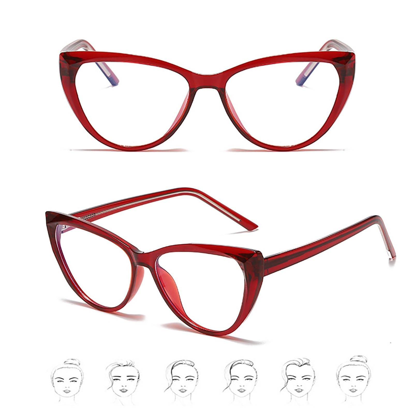 Damen Retro Lesebrille Katzenaugen Lesebrillen Anti-Blaulicht Computerlesegerät Sehhilfe Anti Müdigkeit Presbyopie Brille 1.0 1.5 2.0 2.5 3.0