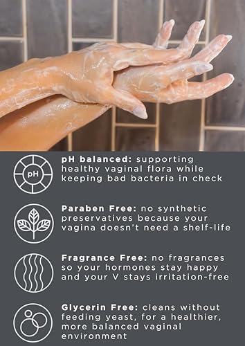 Miniatura 5 de Jabón femenino suave para mujeres, limpiador de vulva equilibrado con pH para pieles sensibles, higiene natural a base de plantas, jabón vaginal sin