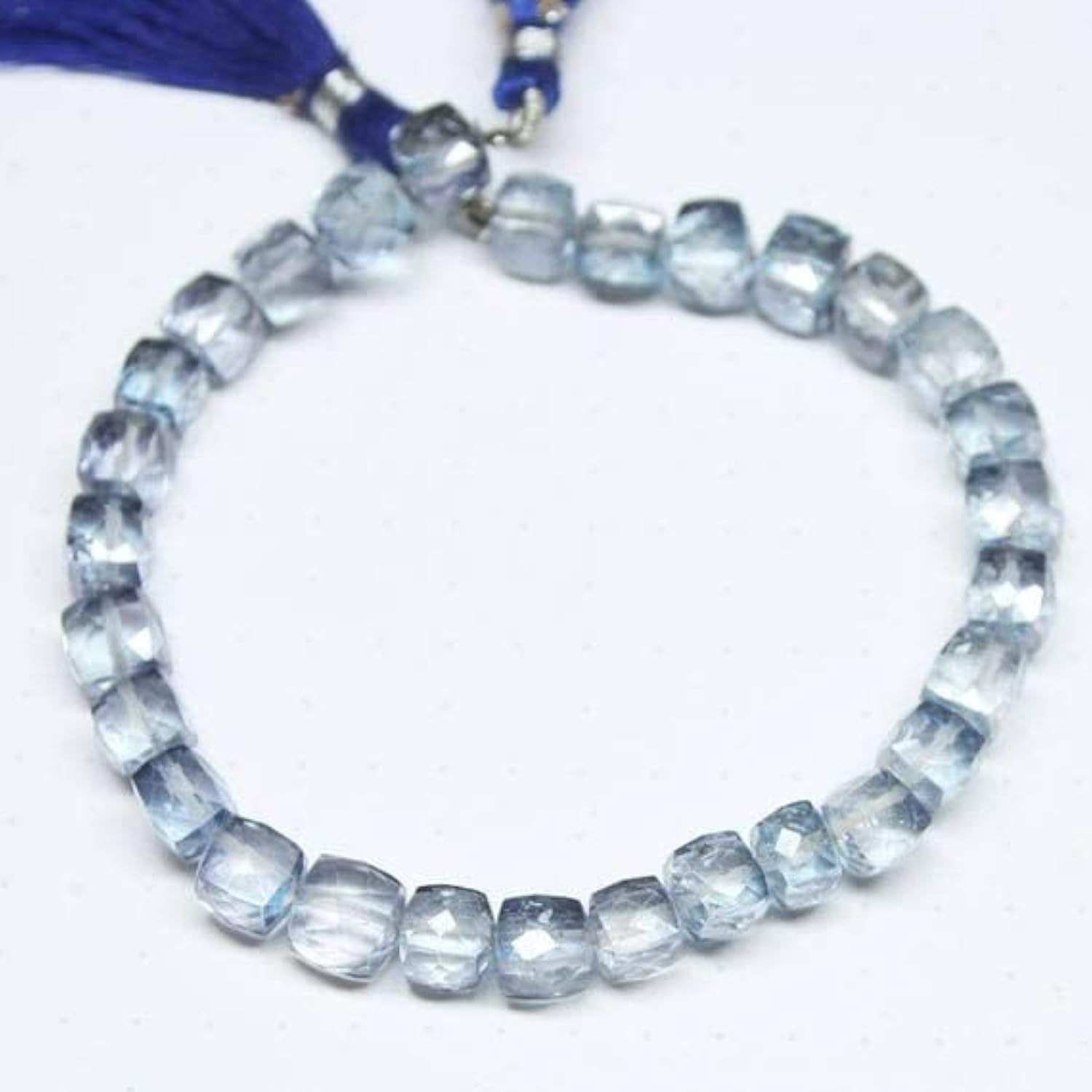 Quartz mystique bleu iolite cube 7mm perles en vrac facettées gemmes naturelles rang de 8 pouces