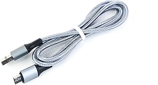 Type C USB Cable, Data transfer, Nylon Braided Fast Charging USB Cord Charger Wire - 3A - Silver