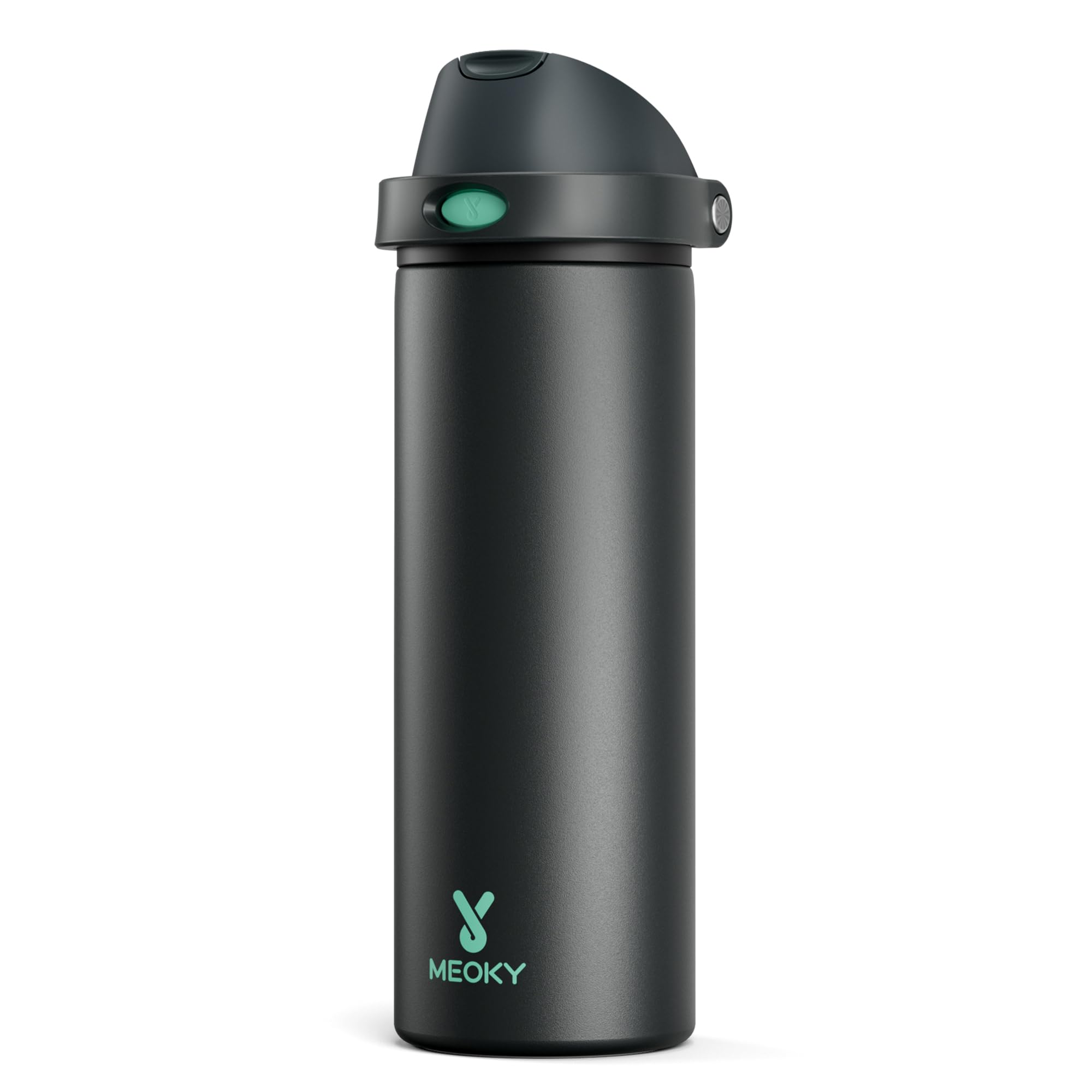 24 oz Insulated Water Bottle for Sports: Meoky Stainless Steel Water Bottle with 2-in-1 Straw and Spout Lid - Leak Proof, Cold for 24 Hours, Fits in Car Cup Holder, BPA-Free for Travel Gym, Foggy Tide