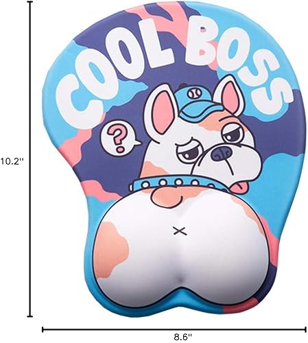 Miniatura 2 de Alfombrilla de ratón 3D para cachorros y perros, alfombrilla de ratón para mascotas con reposamuñecas, bulldog francés