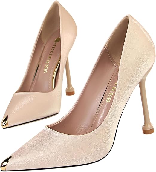 Amazon.com: TXPCLNN Zapatos de tacón alto para mujer, con punta puntiaguda,  de corte bajo, para boda, novia, fiesta, color oro rosa, 39.5 EU : Ropa,  Zapatos y Joyería