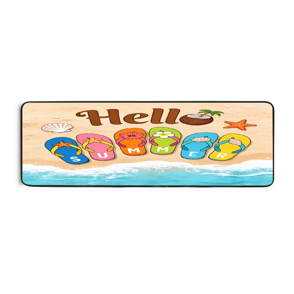 Tapis de cuisine motif plage pour égayer votre buanderie et entrée