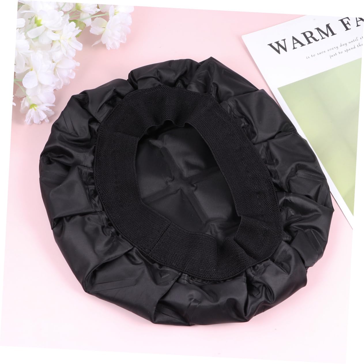 FOMIYES Gorro Térmico Cabello Negro Gel y Tela, Función Inalámbrica de Calentamiento y Relajación de Folículos para Uso en Casa y Salones Profesionales