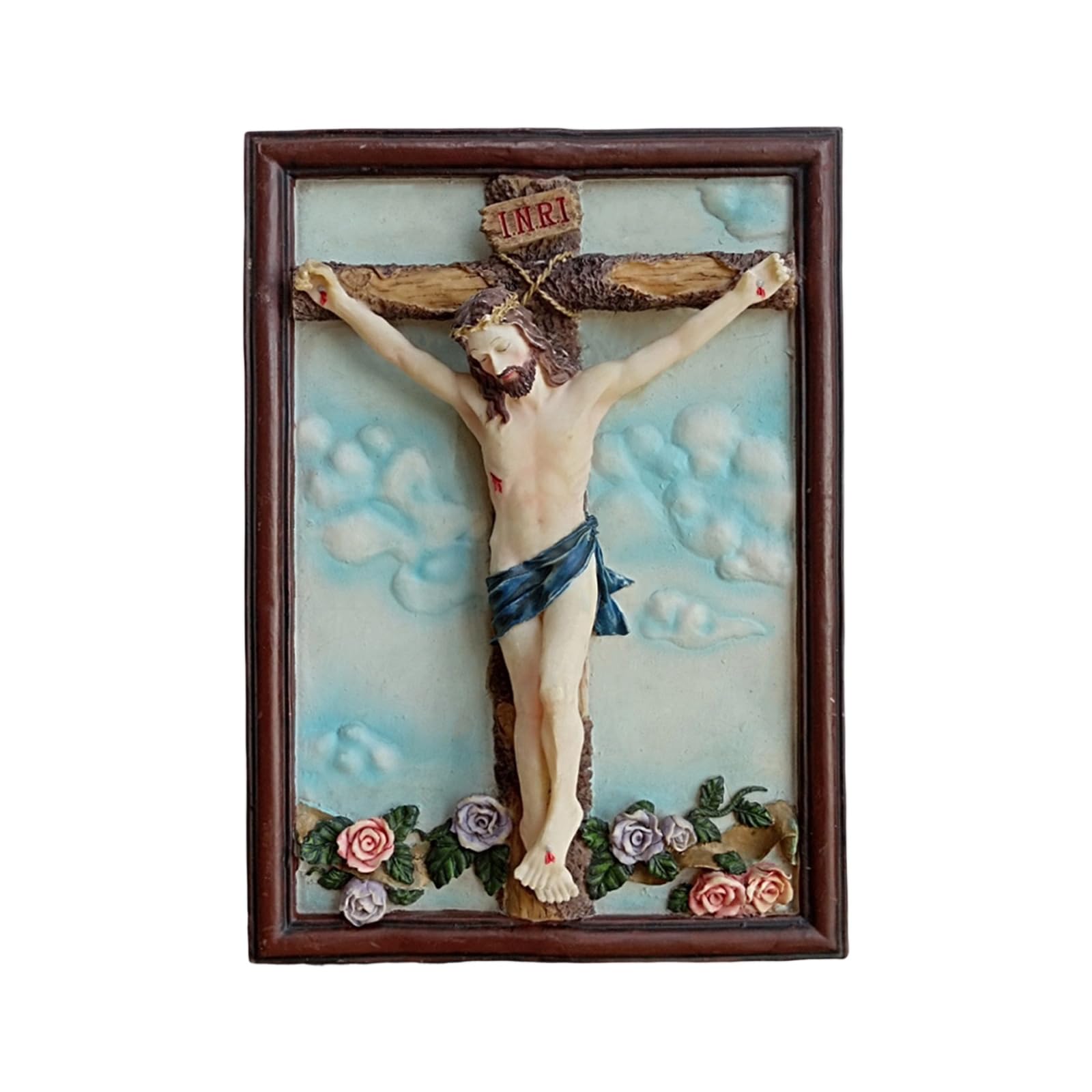 Piceioep Jesuses Christs Statue Jesuses Crucifix Figurines Statue Easter Home Decors Indoor Tabletop Ornament Religious Gift Catholic Religious Collectible Gift