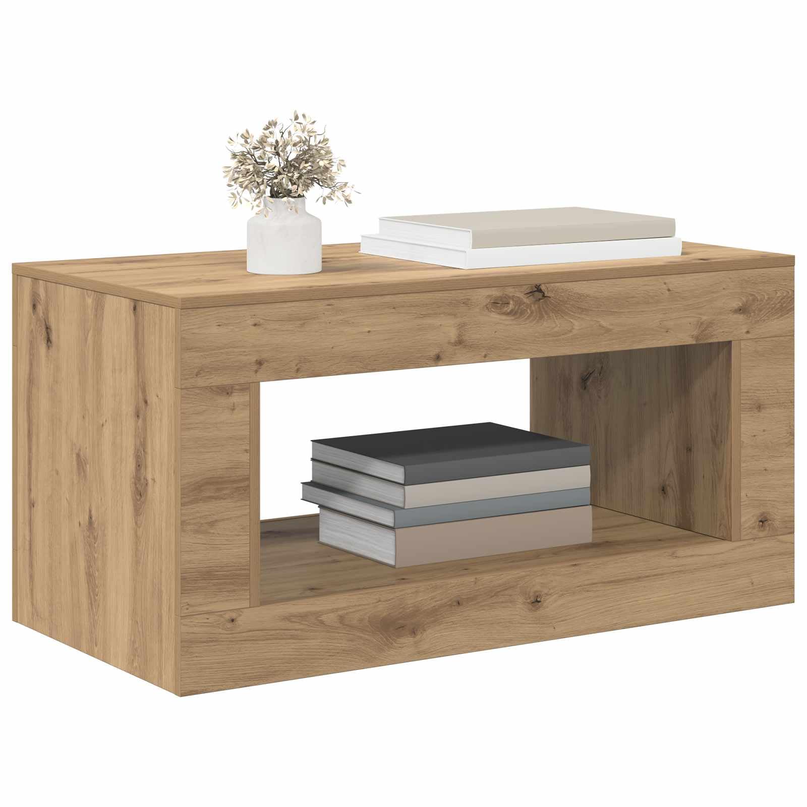 Mesa de centro de roble Artisan, gran superficie, diseño moderno, duradero, resistente a la humedad, para sala de estar, oficina, versátil, fácil montaje, elegante mobiliario para el hogar