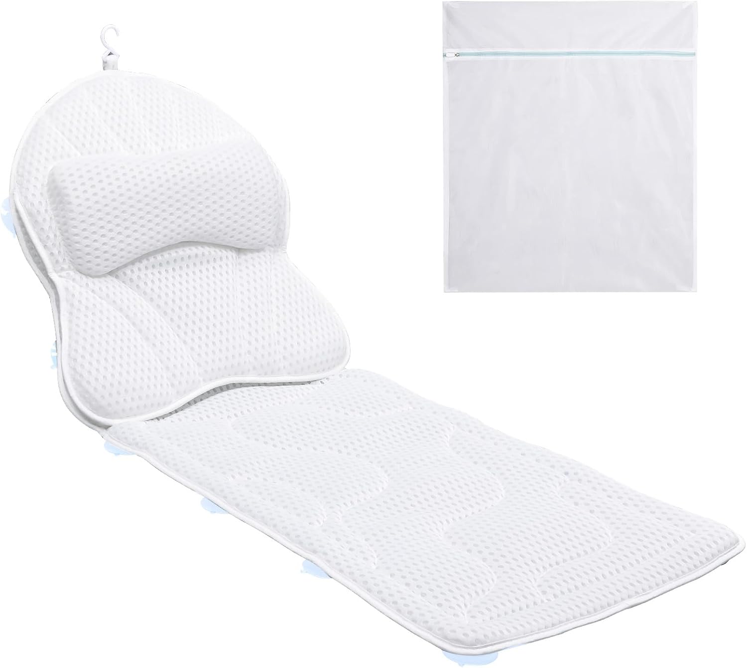 Luxury Spa Bath Pillow, Thick Full Body Cushion with Laundry Bag, Non-Slip Memory Foam for Head, Neck, Back Support, Ideal Women's Soaking Tub Gift