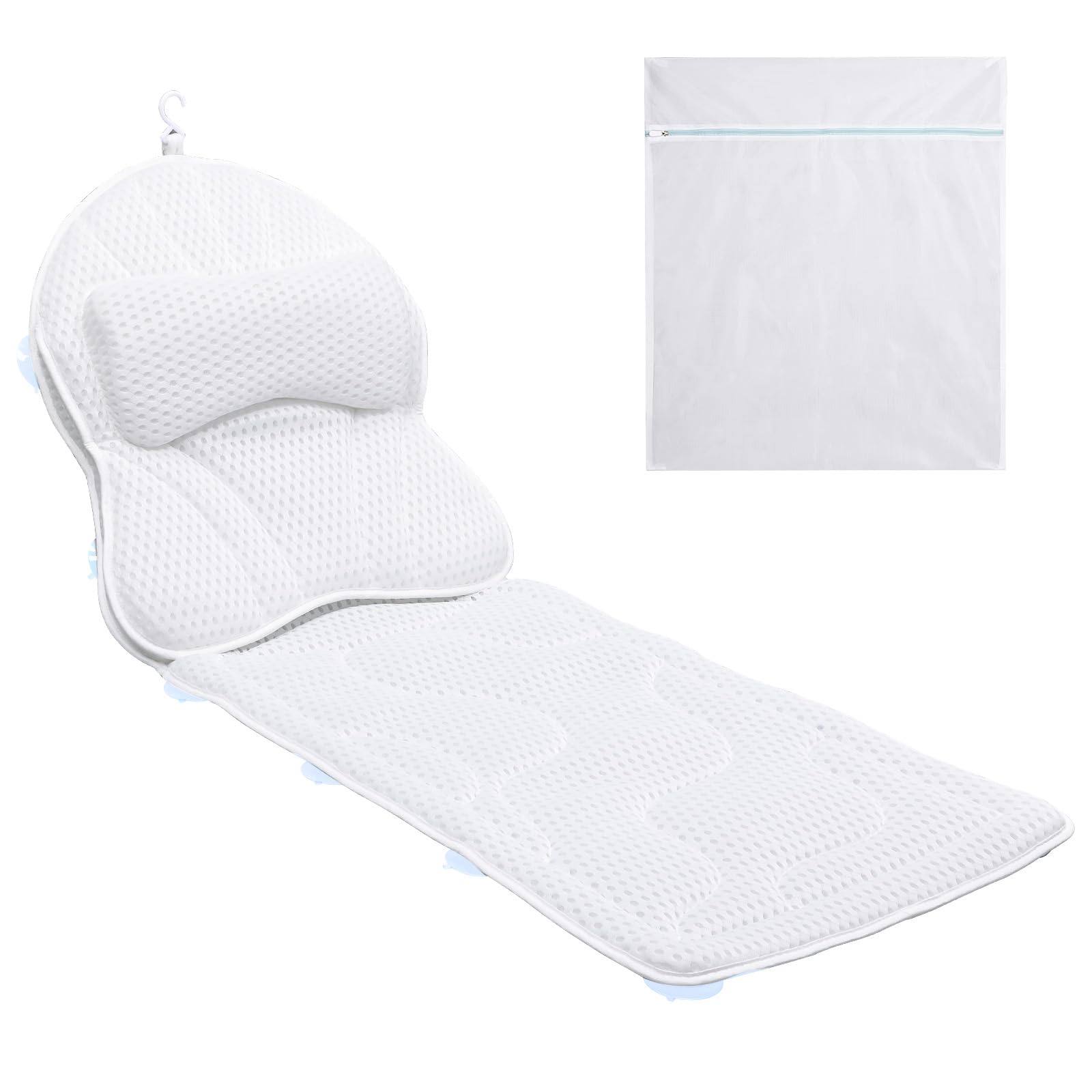 Accesorio Baño Relax Almohada Bañera Cuerpo Completo - Reposacabezas Grueso 12 Ventosas | Spa Relajación Baño Almohada Cuerpo Completo Baño 12 Ventosas Spa