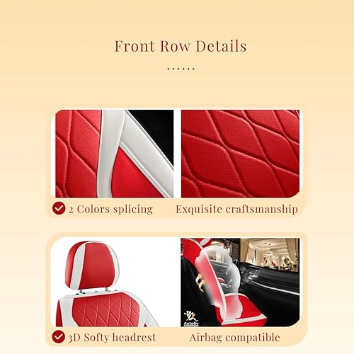 Miniatura 10 de Funda de piel roja para asiento de auto, cubierta de 23 para asiento de auto, 11 piezas, cubierta universal de asiento de auto automóvilSUV.