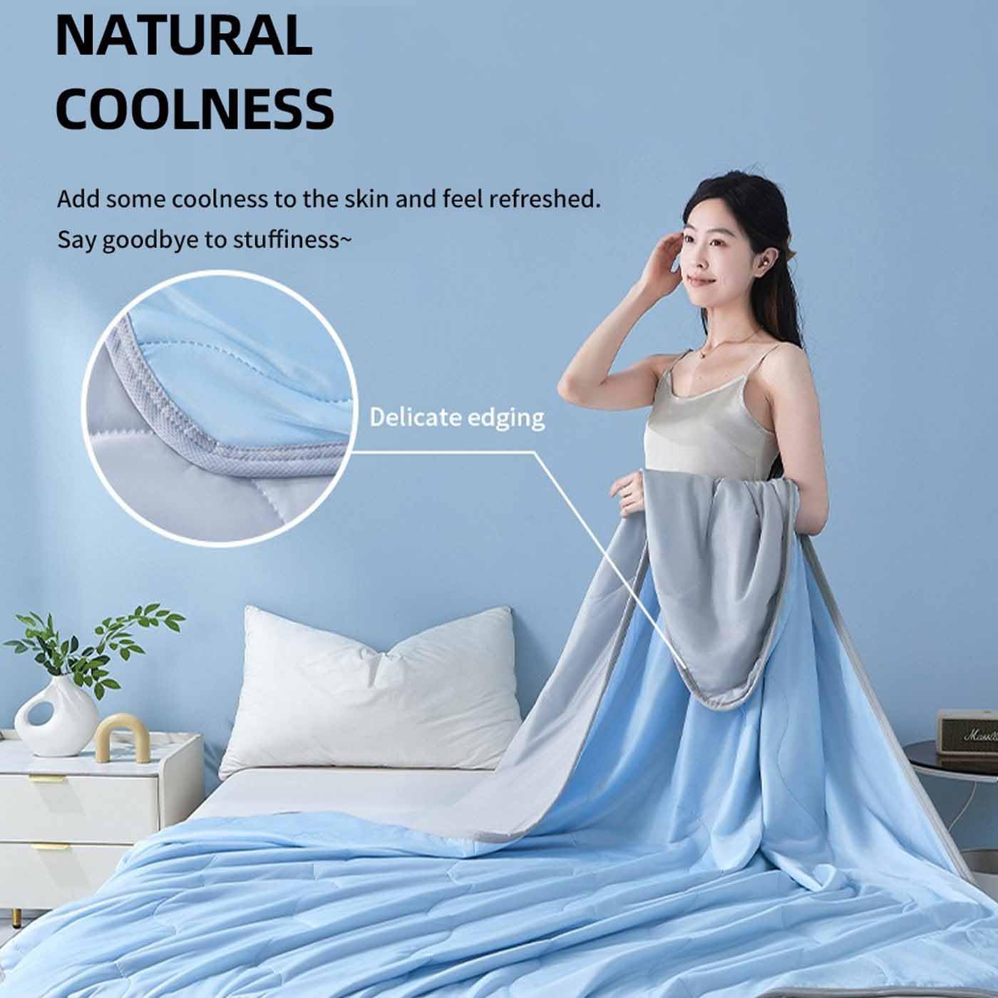 Summer Cooling Blanket For Night Sweats,Soft Lightweight Cooling Cooler Fiber Ice Blankets,Coolings Blankets Double Bed,King Size Ice Cool Blanket,For Adult Kids Hot Sleeper (A, 200×230cm)