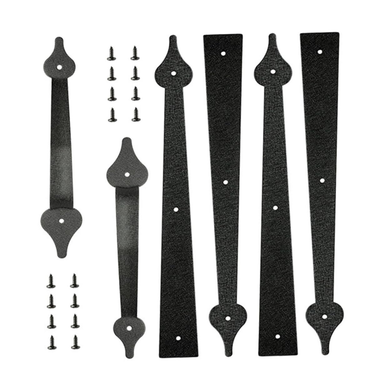 Uonlytech 1 Set Garage Door Handle Decorative Carriage Hinges gate Door Handle Garage Door Hardware Cabinet Door Handles Metal Trim Kitchen Cabinet Door Hinges Carbon Steel Hinges car Door