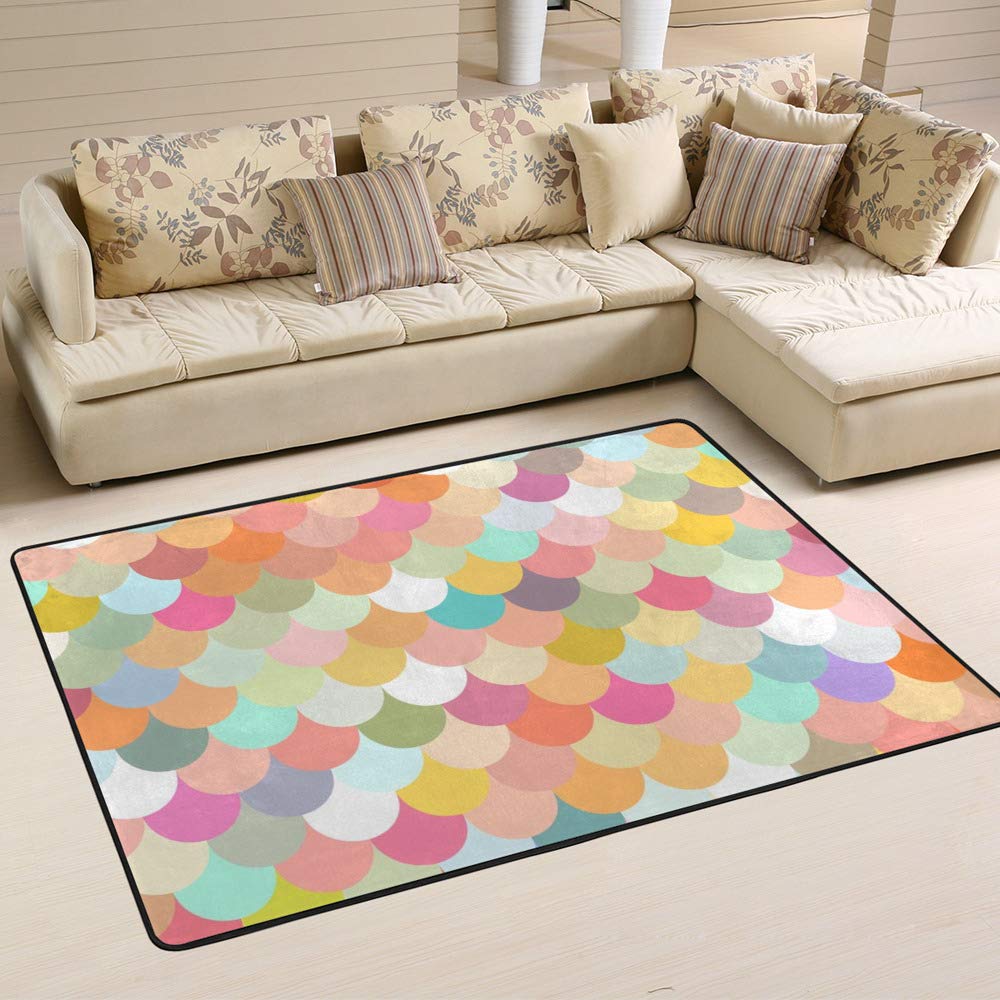 Tapis mosaïque géométrique résistant aux taches pour salon et chambre