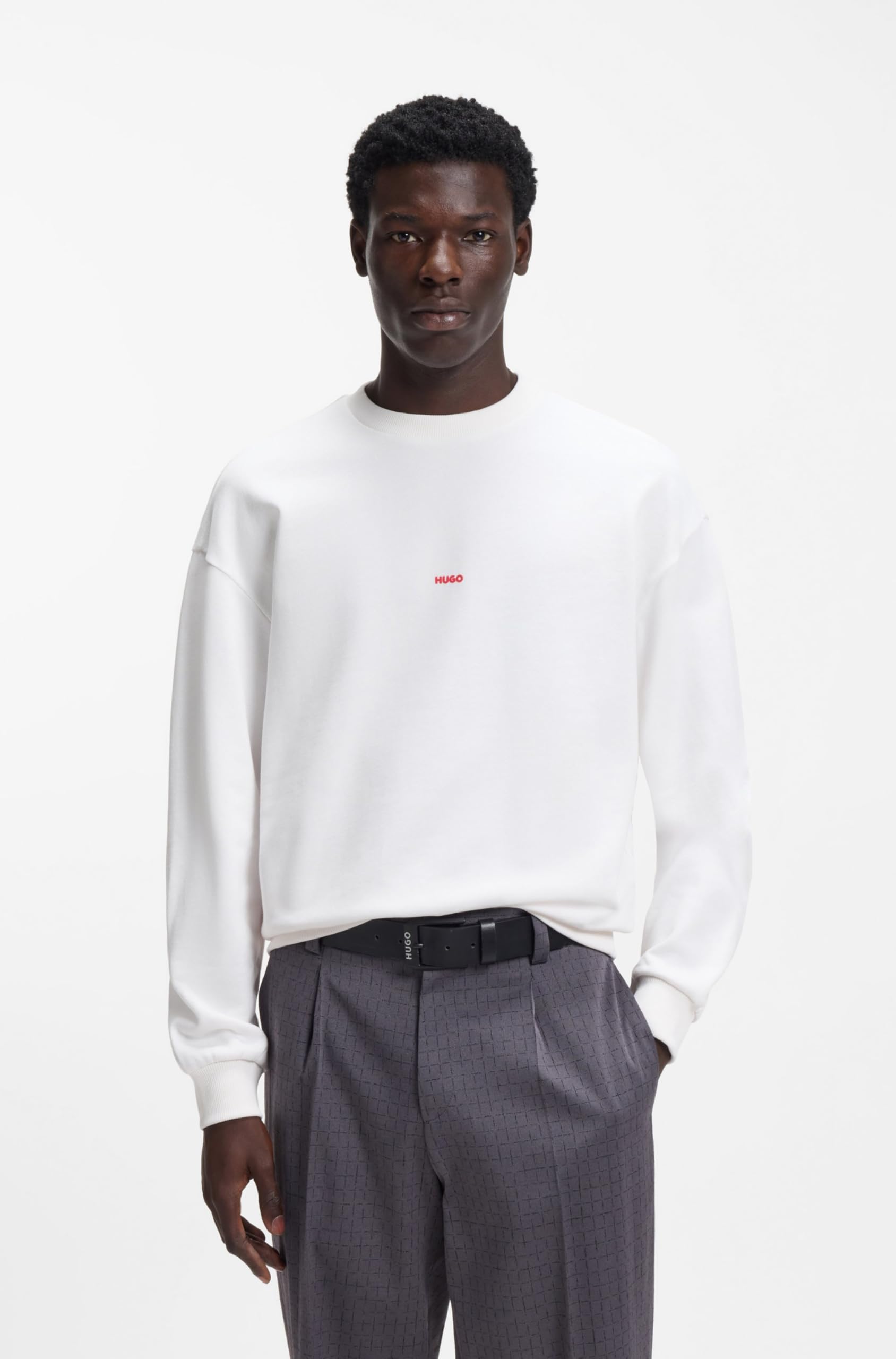 HUGO BOSS Sudadera Relaxed fit en Felpa de algodón con ilustración de Perro Talla ECH Color Natural