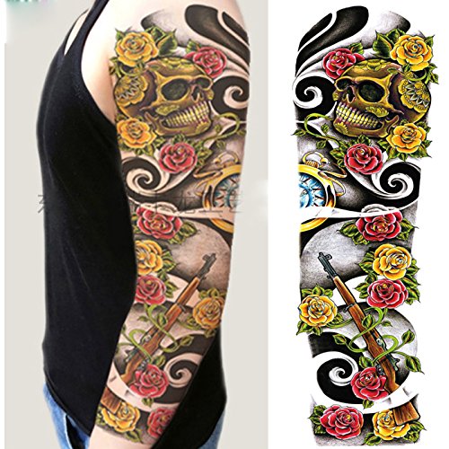 Kotbs 4 Sheets Extra Large Full Arm Temporary Tattoo Waterproof Tattoos Sticker for Men Women Makeup Body Art Fake Tattoo Sleeves Designs