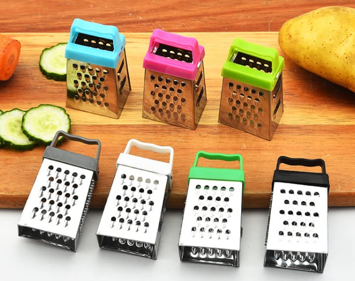 Miniatura 7 de Mini rallador, queso de acero inoxidable, jengibre, especias vegetales, rallador pequeño para cocina (negro)