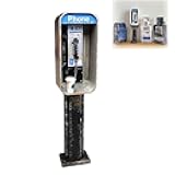 Generic Miniature American Payphone in 1:12 Scale, Mini Vintage Style Phone Booth Mailbox Model Decoration, Suitable for Collection and Scene Building Mini Dollhouse Furniture Accessories (Payphone)