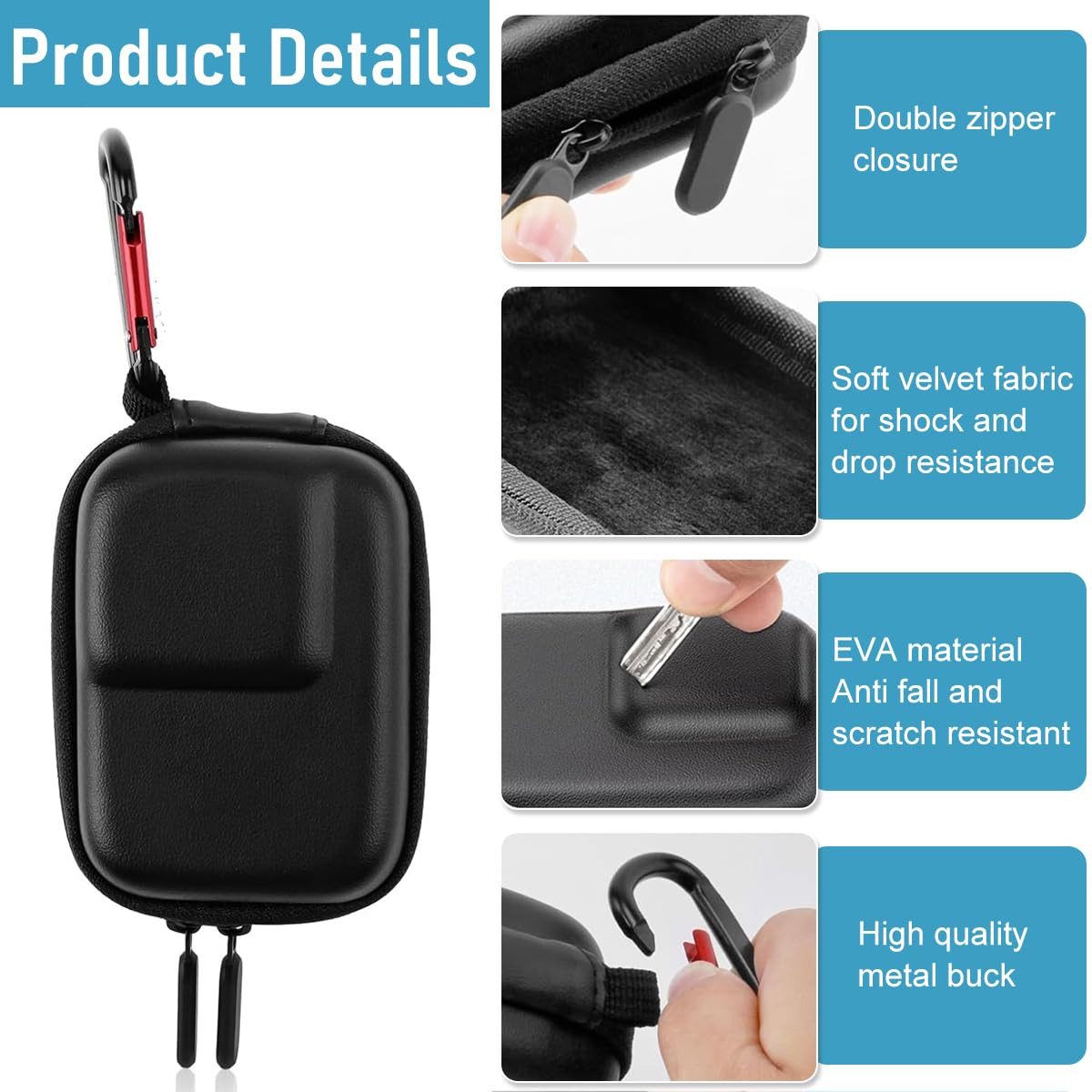 ZORBES Carrying Case for DJI OSMO Action 5 Pro/4/3, 9.8x7.6x4.5cm 1